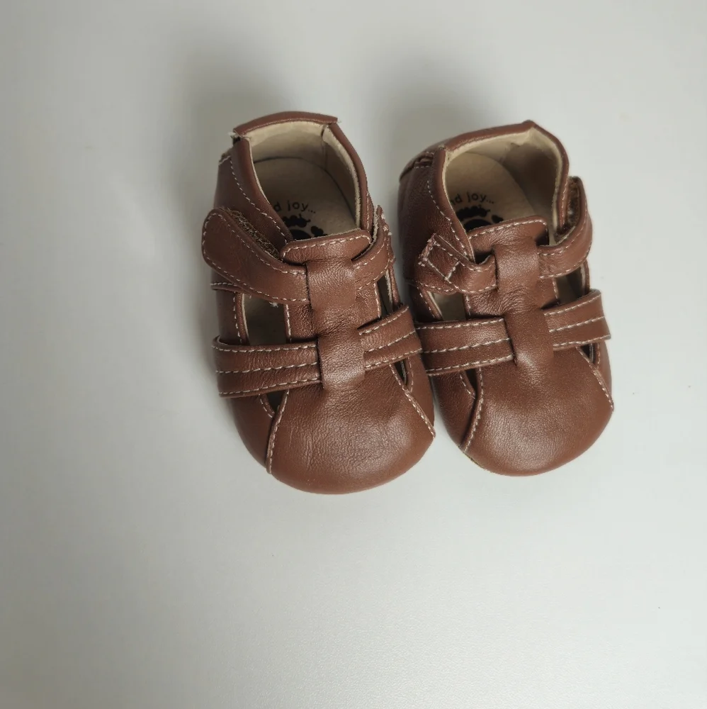 Livie & Luca Captain Soft Baby Shoes Brown Leather Upper Size 0-6 Months